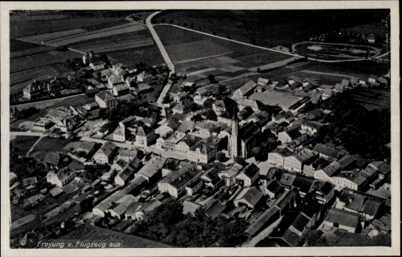 Postcard Freyung in the Bavarian Forest, aerial photograph