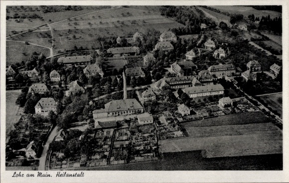 Postcard Lohr am Main Lower Franconia, aerial photograph