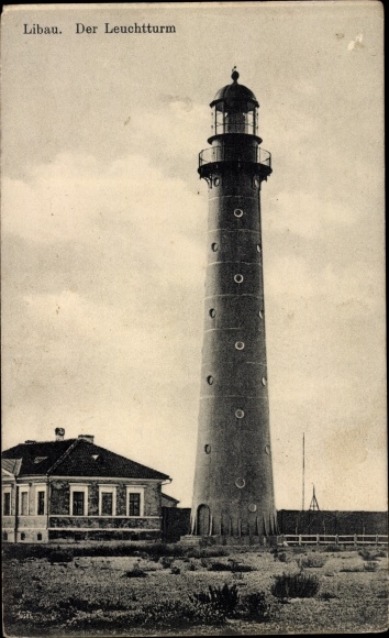 Postcard Liepaja Libau Latvia, view from the lighthouse, Bäks