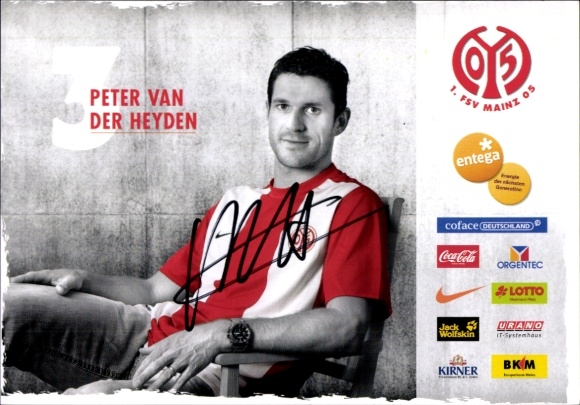 Autograph card footballer Peter van der Heyden, 1. FSV Mainz 05