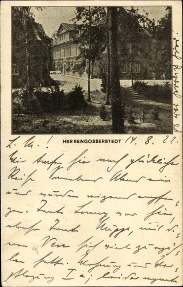 Ak Herrengosserstedt An der Poststraße Burgenlandkreis, Blick zu einem Gebäude, Gasthaus ?