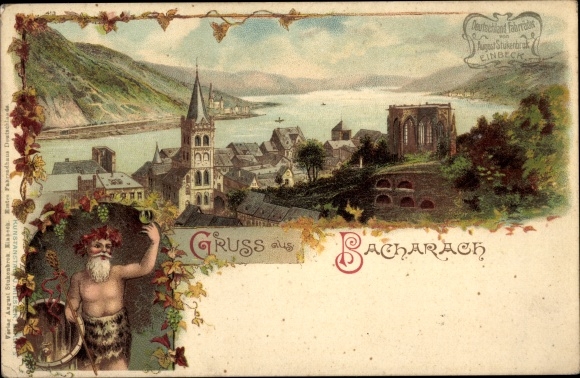 Chromo-Litho Bacharach am Rhein, general view