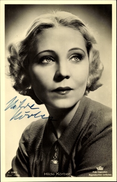 Ak Schauspielerin Hilde Körber, Portrait, Ross Verlag A 2506 1, Autogramm