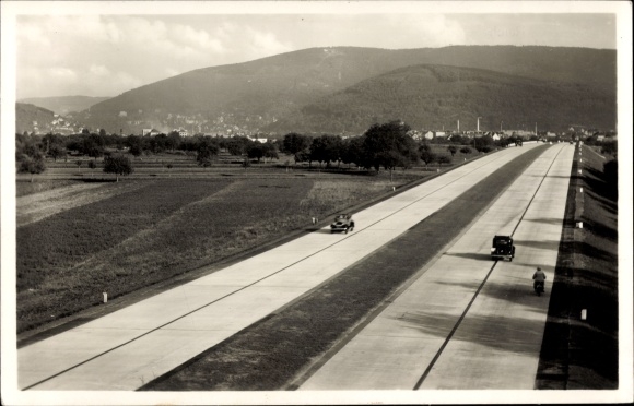 Postcard Reichsautobahn Mannheim Heidelberg