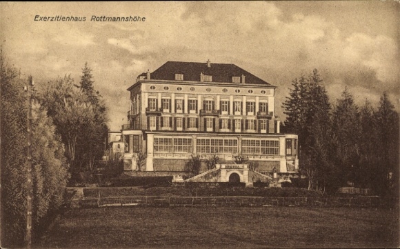 Postcard Rottmannshöhe Berg am Starnberger See, retreat house, large building view, nature,