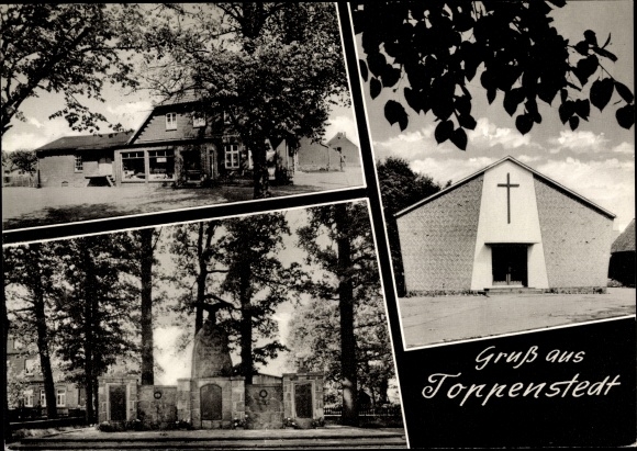 PC Toppenstedt in the Lüneburg Heath, inn, church, memorial
