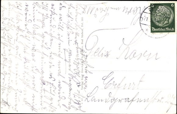 Postcard Bad Steben in the Franconian Forest Bavaria, Villa Synderhauf