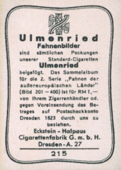 Collector's picture Ulmenried flag pictures No. 215, China, national flag