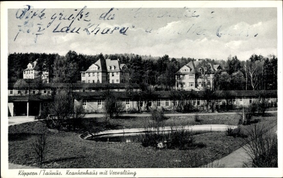 Postcard Köppern Friedrichsdorf Taunus, hospital, administration