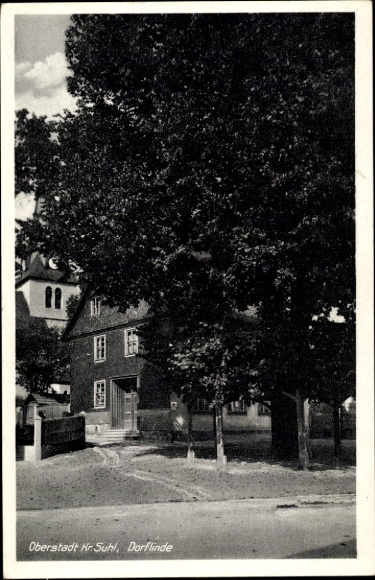 Ak Oberstadt in de wijk Hildburghausen in Thüringen, Dorflinde