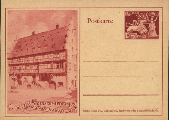 Ganzsachen Ak Hanau am Main Hessen, Das deutsche Goldschmiedehaus