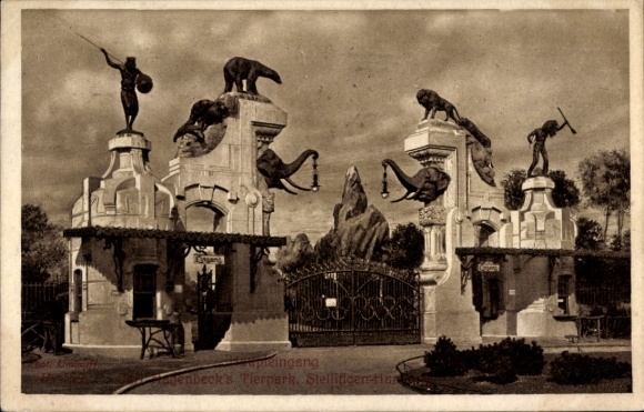Postcard Hamburg Eimsbüttel Stellingen, Carl Hagenbeck's Zoo, main entrance