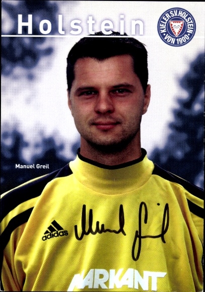 Autograph card footballer Manuel Greil, Holstein Kiel, autograph