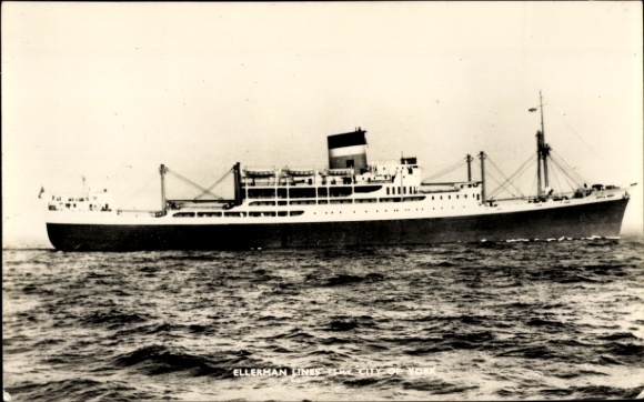 Foto Briefkaart Steamer City of York, Steamboat, Ellerman Lines