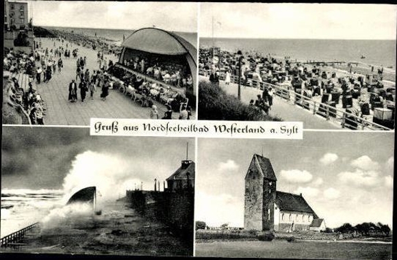 10 alte Ak Westerland auf Sylt, diverse Ansichten
