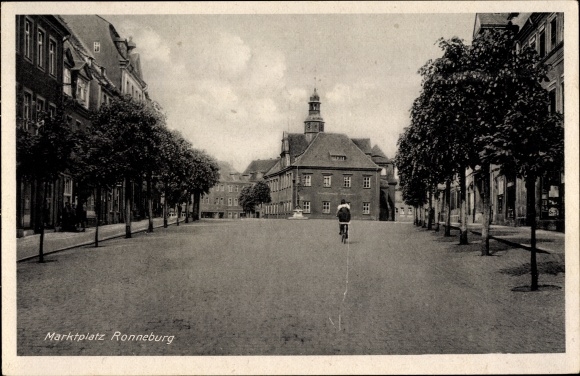 Ak Ronneburg in Thüringen, marktplein, stadhuis