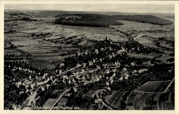 Ak Ebhausen im Schwarzwald Württemberg, Fliegeraufnahme