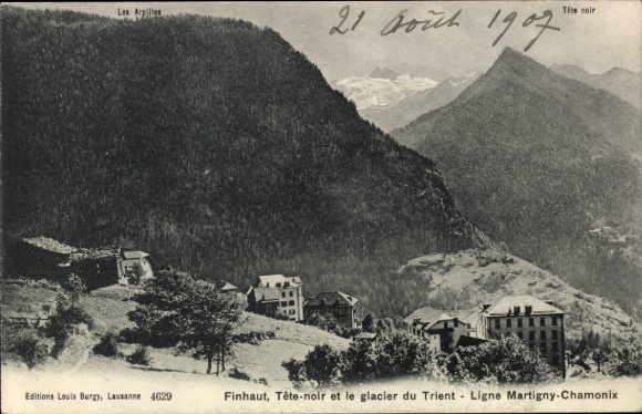 KP Finhaut, kanton Valais, Tête-noir, lodowiec du Trient, góry, góry, śnieg