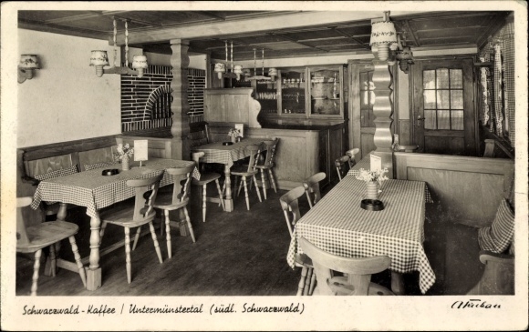 Ak Untermünstertal Münstertal im Schwarzwald, Schwarzwald Kaffee, Inh. Ottmar Reisch