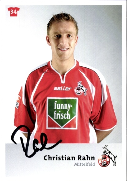 Autograph card footballer Christian Rahn, 1. FC Köln, autograph