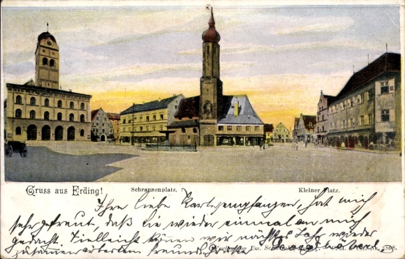 Ak Erding in Oberbayern, Schrannenplatz, Kleiner Platz