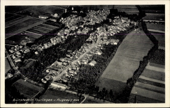 Postcard Günstedt in Thuringia, aerial photograph