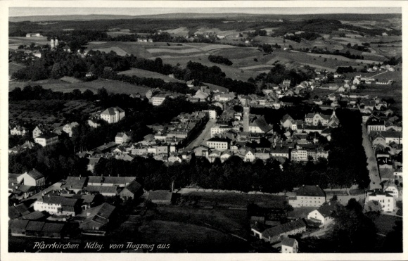 Postcard Pfarrkirchen in Niederbayern, aerial photograph