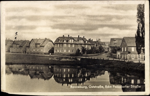 Ak Ronneburg in Thüringen, Oststrasse hoek Paitzdorfer Strasse