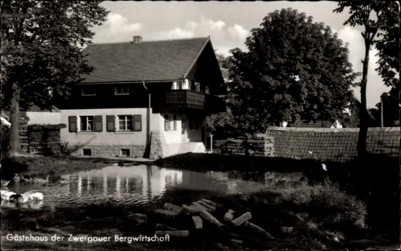 Postcard Zwergau Kemnath in the Upper Palatinate, guest house, rural building, surrounding nature, watercourse