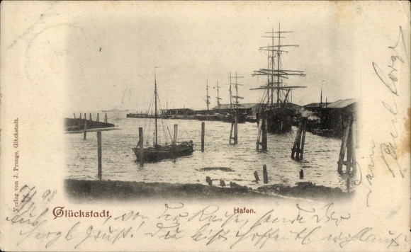 Ak Glückstadt an der Elbe, Hafen