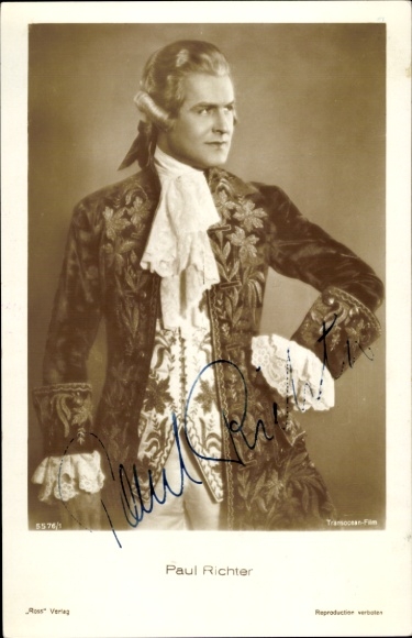Ak Schauspieler Paul Richter, Portrait, Filmkostüm, Autogramm