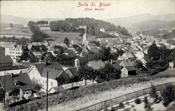Postcard Zella Sankt Blasii Zella Mehlis in the Thuringian Forest, view of the town