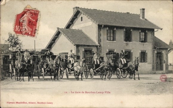 Postcard Bourbon Lancy Saône et Loire, La Gare