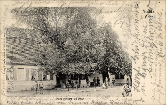 Postcard Nedlitz Zerbst in Anhalt, To the large inn