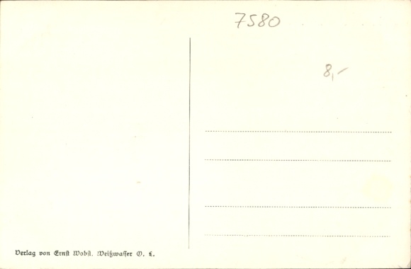 Postcard Weißwasser in Upper Lusatia, 1st Community High School