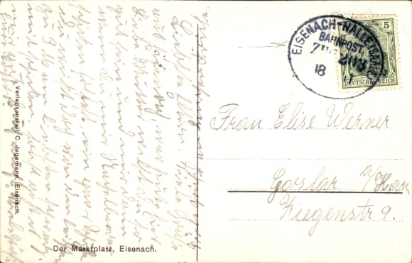Postcard Eisenach, Marktplatz