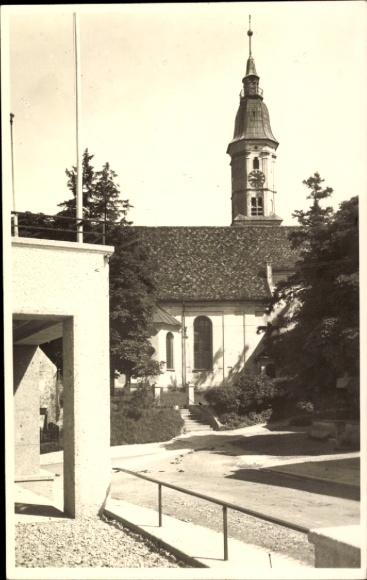 Photo Postcard Mering in Swabia, partial view, Church of St. Michael