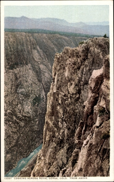 Ak Colorado Verenigde Staten, Royal Gorge, van bovenaf