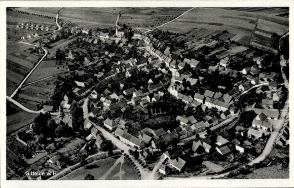 Postcard Gittelde Bad Grund in the Harz, aerial photograph