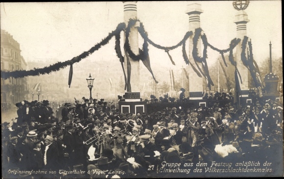 Ak Leipzig, Einweihung Völkerschlachtdenkmal 1913, Festzug