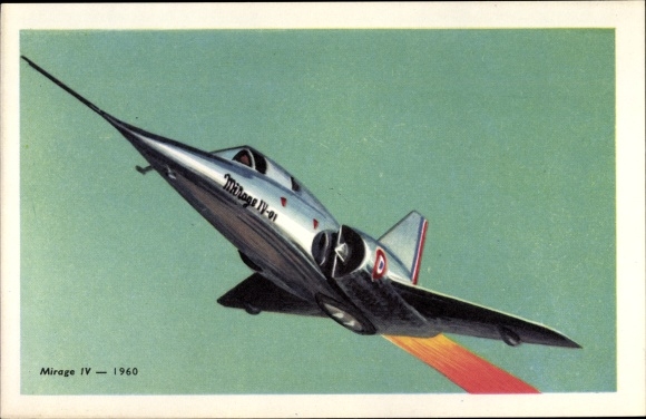Postcard Bomber Mirage IV, 1960, war plane