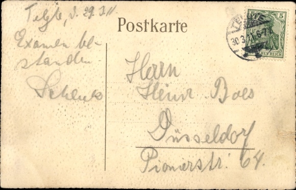 Studentika Ak Telgte in Westfalen, Einjährige 1911, Durch Kampf zum Sieg