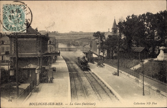 Postcard Boulogne sur Mer Pas de Calais, La Gare