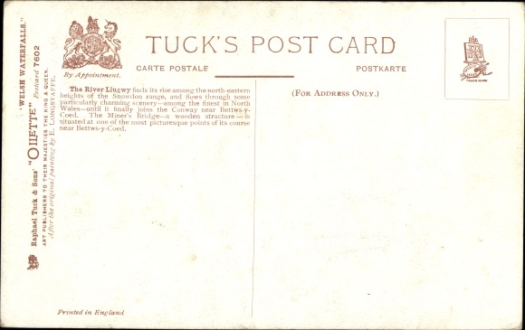 Artist Postcard Flower, Charles, The River Llugwy from Miner&#39;s Bridge, Tuck 7602