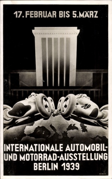 Postcard Berlin Charlottenburg Westend, International Automobile and Motorcycle Exhibition 1939
