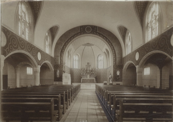 Original photo Rheine in Münsterland, NRW, St. Peter's Church, interior view, around 1900