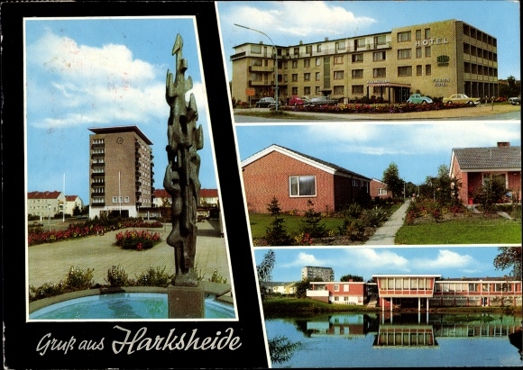 Ak Harksheide Norderstedt Schleswig Holstein, Rathaus, Friesen Hotel, Sportlerheim, SOS Kinderdorf
