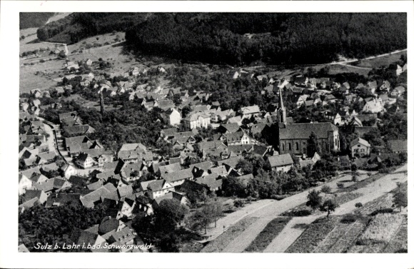 Ak Sulz Lahr im Schwarzwald, Fliegeraufnahme