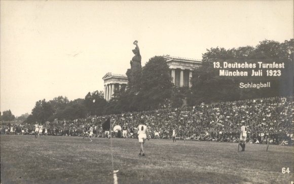 Photo Postcard 13th German Gymnastics Festival Munich July 1923, Schlagball, Bavaria, Hall of Fame