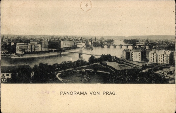 Ak Praha Prag Tschechien, Panorama von  Donaubrücke, Stadtansicht